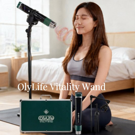 OlyLife Vitality Wand 太赫茲理療魔杖 - 墨綠色主機、支架與專收納箱套組
